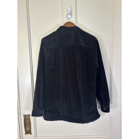 LL Bean Corduroy Sherpa Lined Button Shacket Womens Size Small Black Chore Cozy - Picture 4 of 10